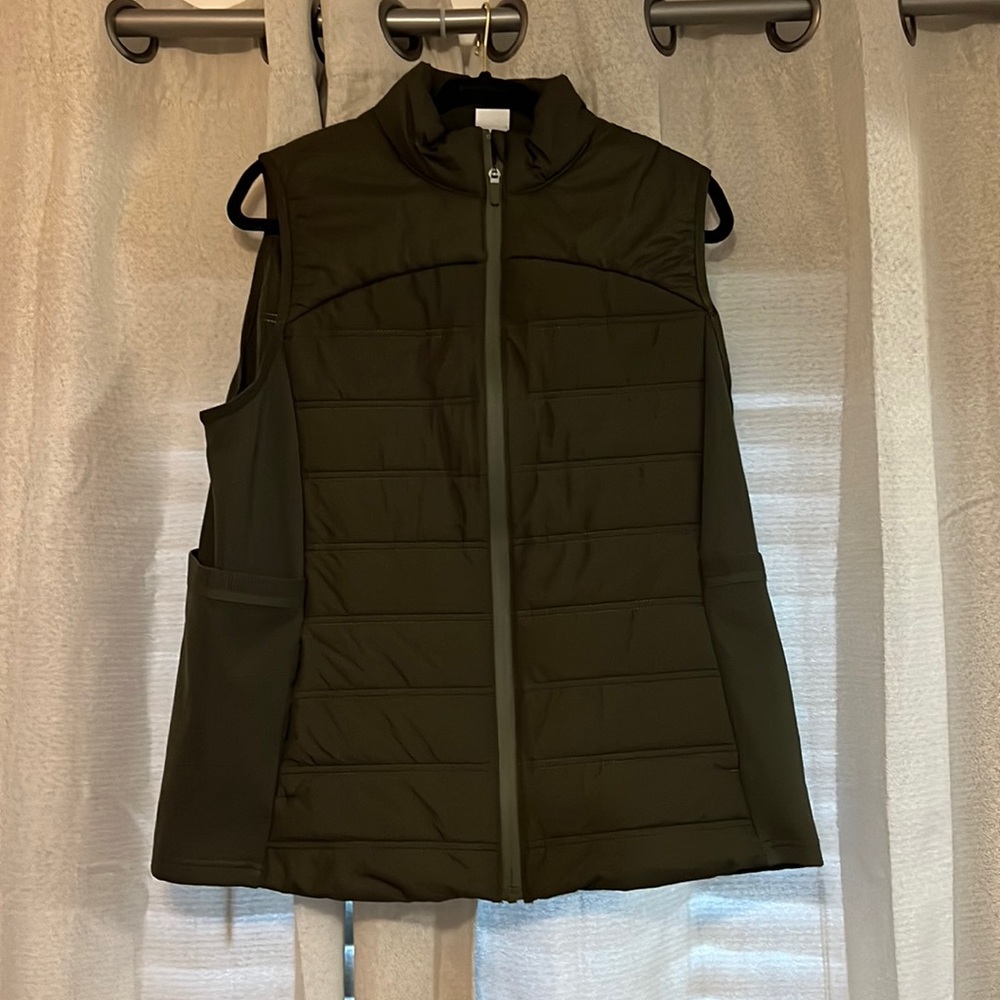 Womens Army Green Puffer Vest